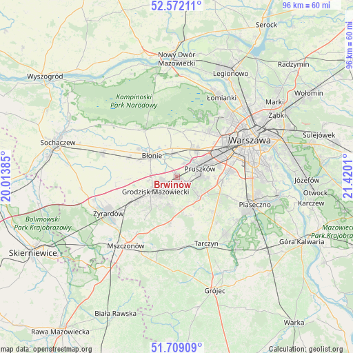 Brwinów on map