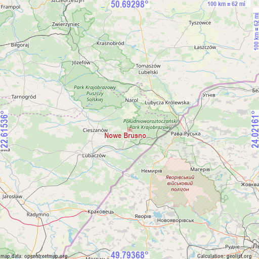 Nowe Brusno on map