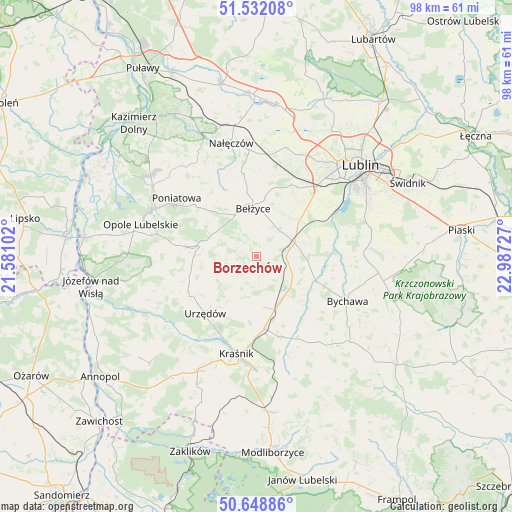 Borzechów on map