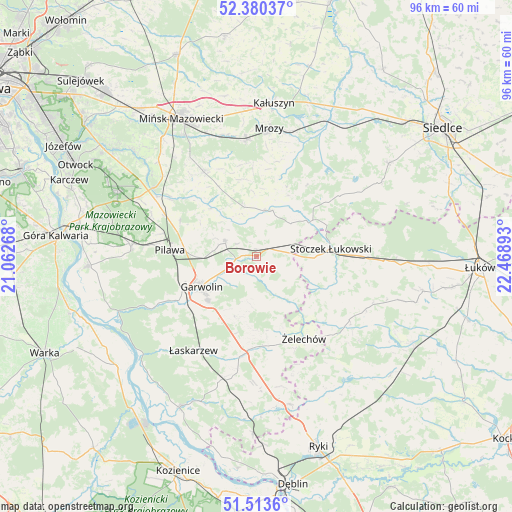 Borowie on map