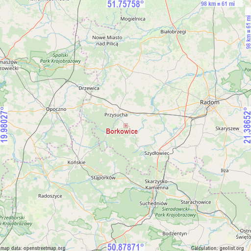 Borkowice on map