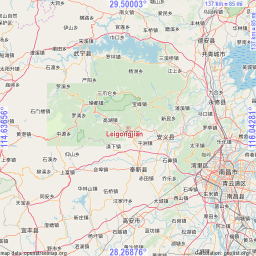 Leigongjian on map