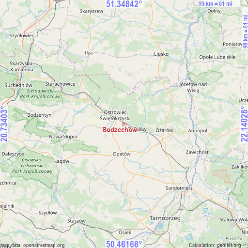 Bodzechów on map