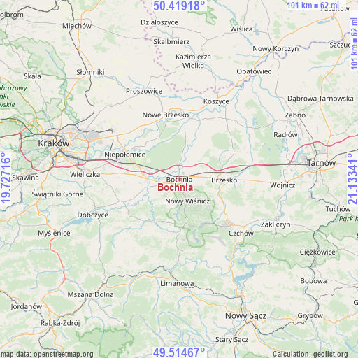 Bochnia on map