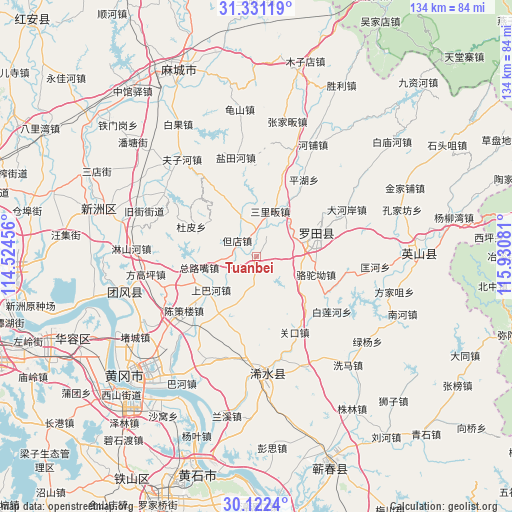 Tuanbei on map