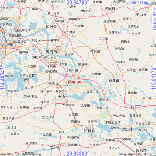 Sanhua on map