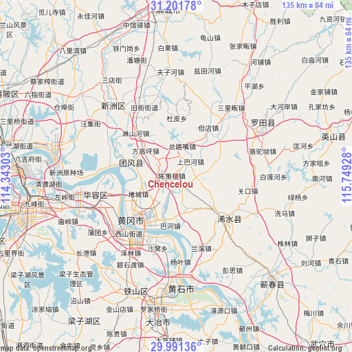 Chencelou on map