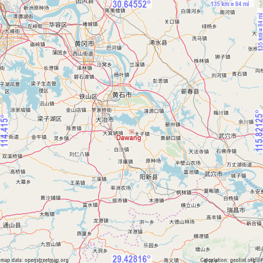 Dawang on map