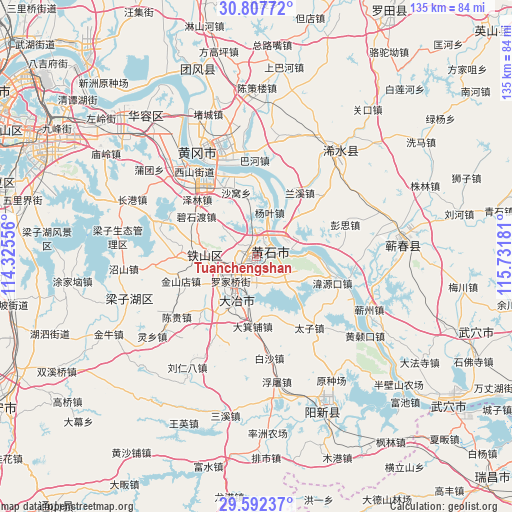 Tuanchengshan on map