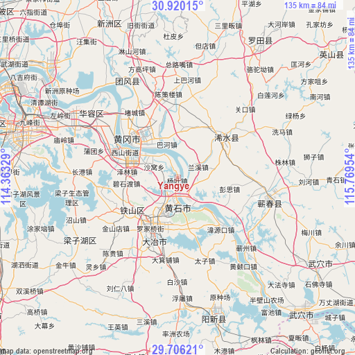 Yangye on map