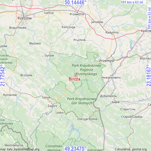 Bircza on map