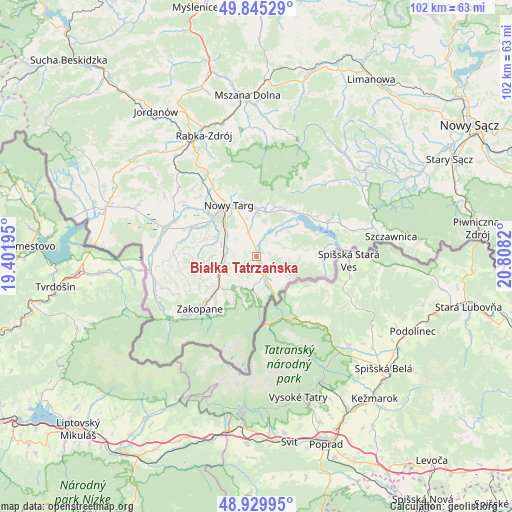 Białka Tatrzańska on map