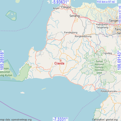 Ciseda on map