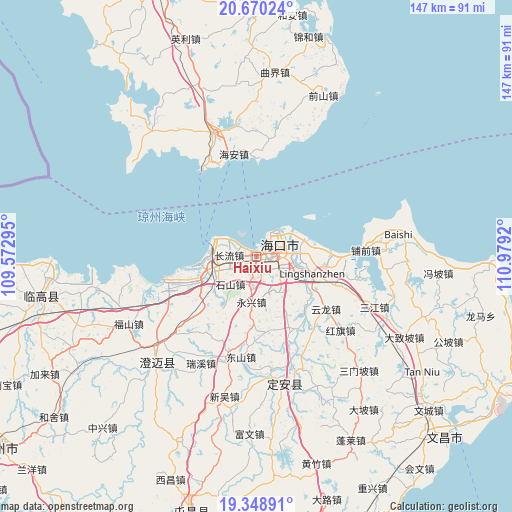 Haixiu on map