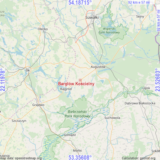 Bargłów Kościelny on map