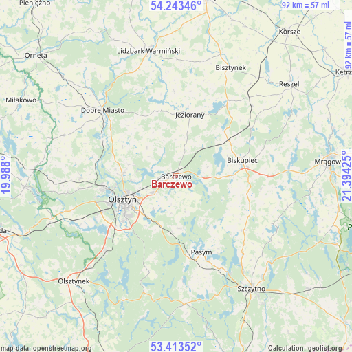 Barczewo on map