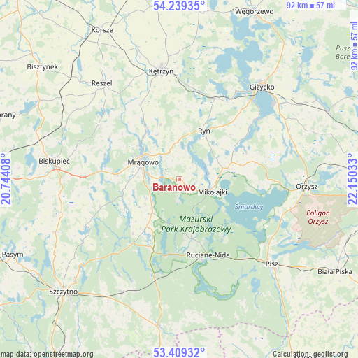 Baranowo on map