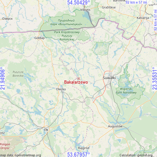 Bakałarzewo on map