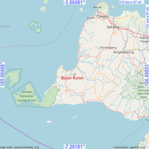 Bojen Kulon on map