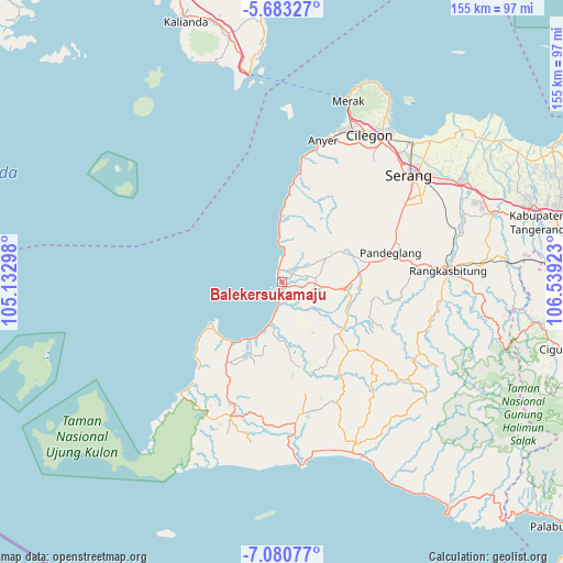 Balekersukamaju on map