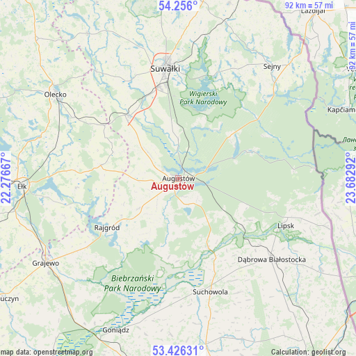 Augustów on map