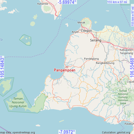 Pangampoan on map