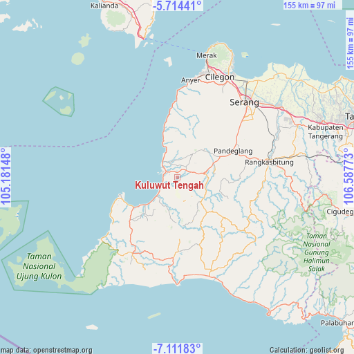 Kuluwut Tengah on map