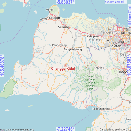 Cirangga Kidul on map
