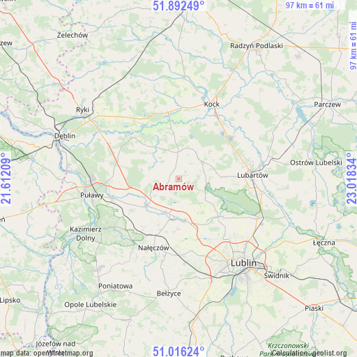 Abramów on map