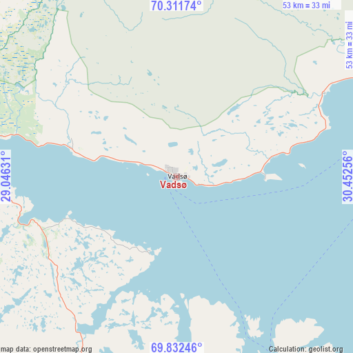 Vadsø on map