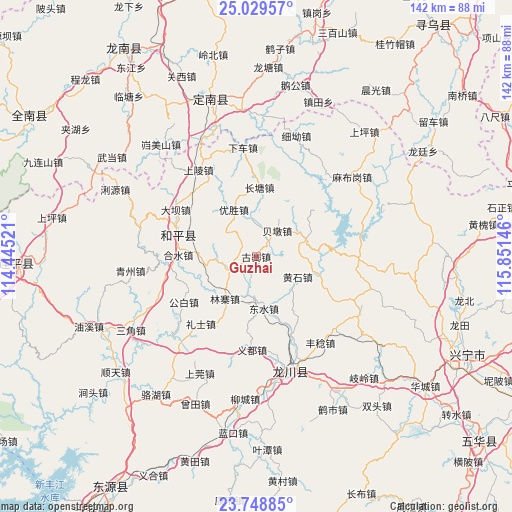 Guzhai on map