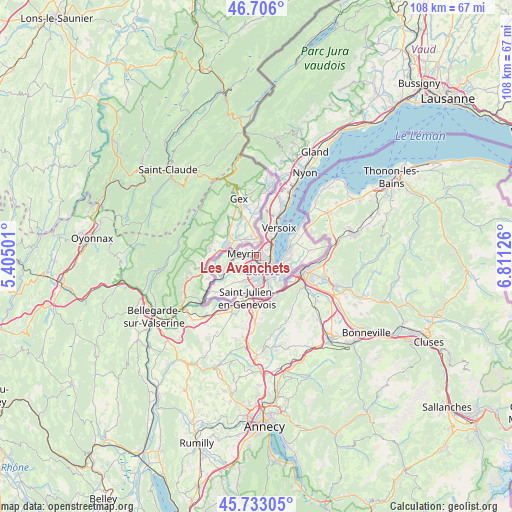 Les Avanchets on map