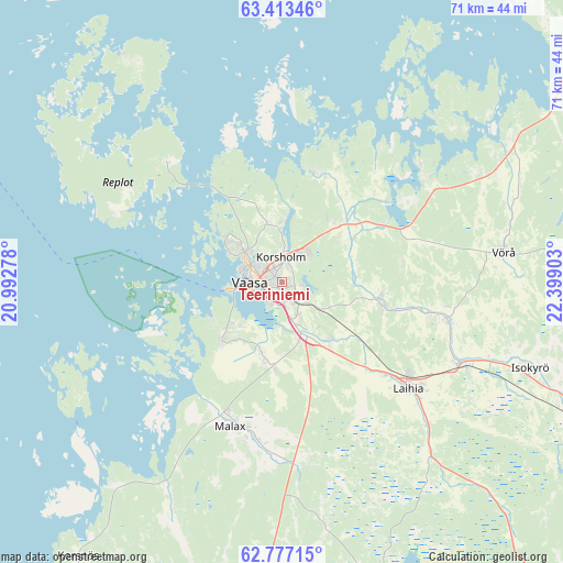 Teeriniemi on map