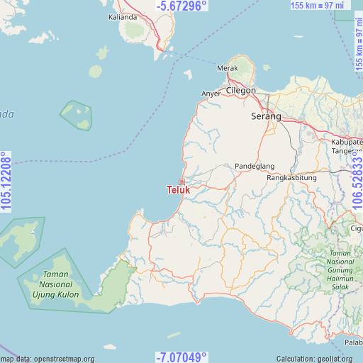 Teluk on map