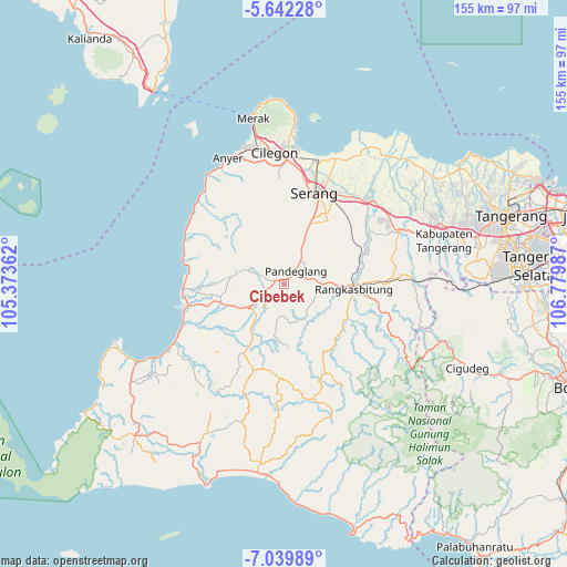 Cibebek on map