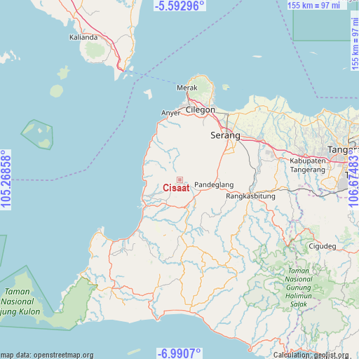 Cisaat on map