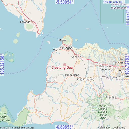 Cibetung Dua on map