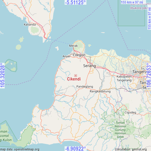 Cikendi on map