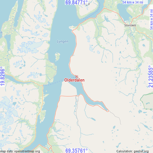 Olderdalen on map