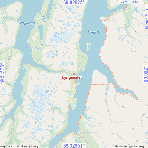 Lyngseidet on map