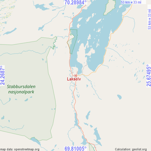 Lakselv on map