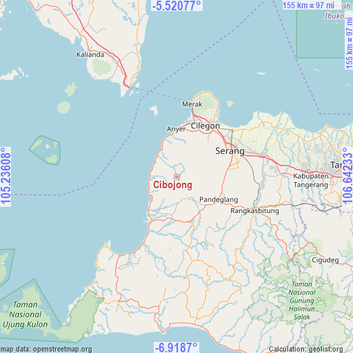 Cibojong on map