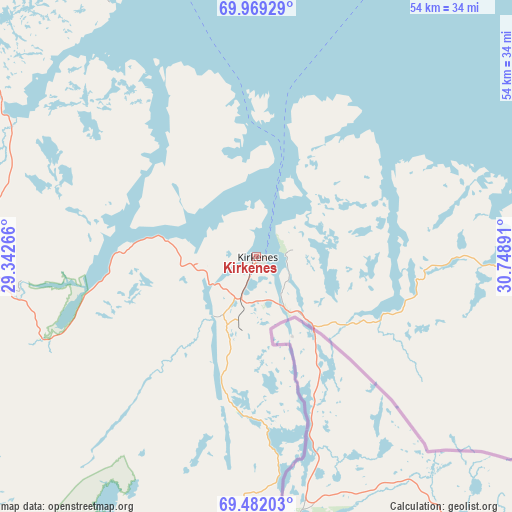 Kirkenes on map