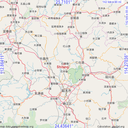 Shitang on map