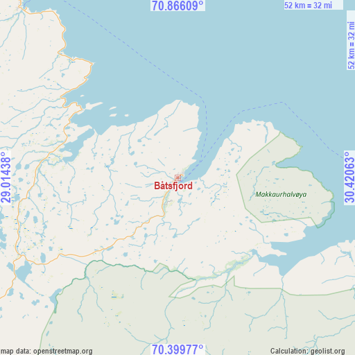 Båtsfjord on map