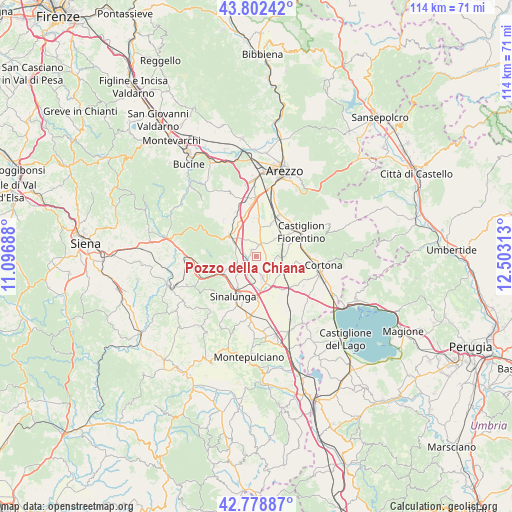 Pozzo della Chiana on map