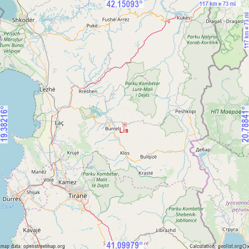 Lis on map