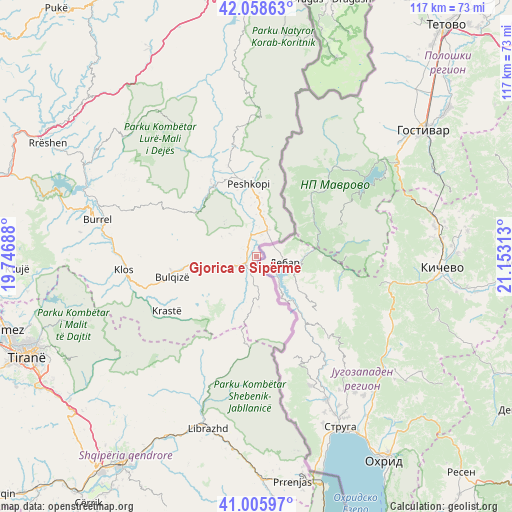 Gjorica e Sipërme on map