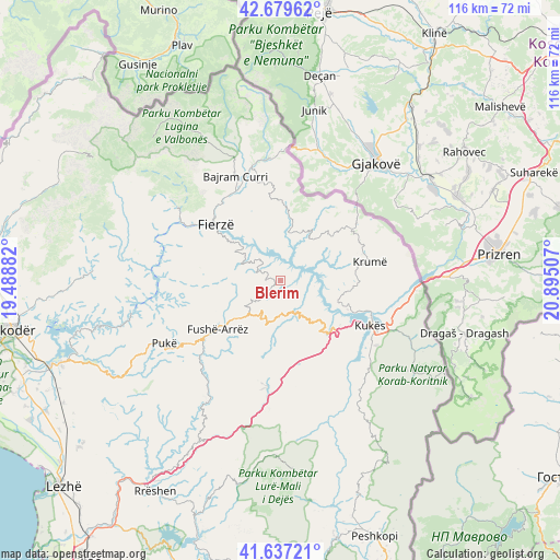 Blerim on map