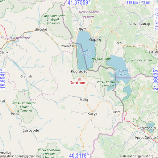 Dardhas on map